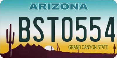 AZ license plate BST0554