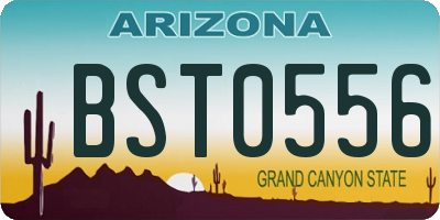 AZ license plate BST0556