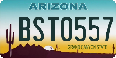 AZ license plate BST0557