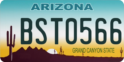 AZ license plate BST0566