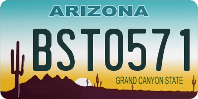 AZ license plate BST0571
