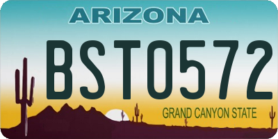 AZ license plate BST0572