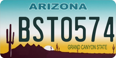 AZ license plate BST0574