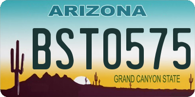 AZ license plate BST0575