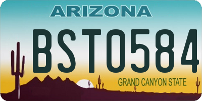 AZ license plate BST0584