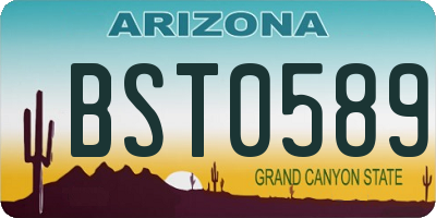 AZ license plate BST0589