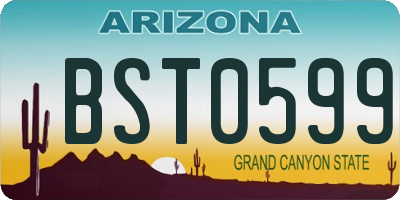 AZ license plate BST0599
