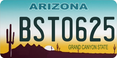 AZ license plate BST0625
