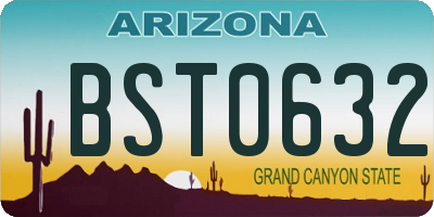 AZ license plate BST0632