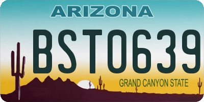 AZ license plate BST0639