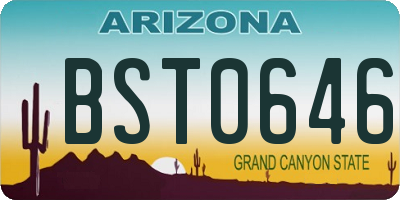 AZ license plate BST0646