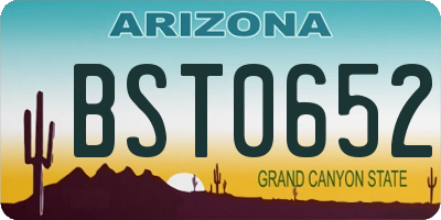 AZ license plate BST0652
