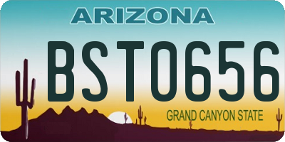 AZ license plate BST0656