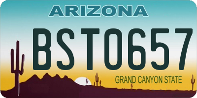 AZ license plate BST0657