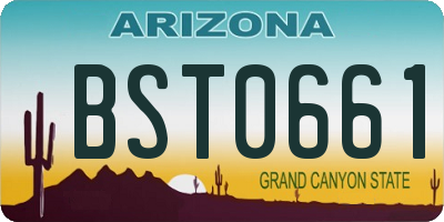 AZ license plate BST0661
