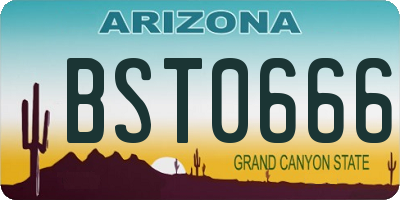 AZ license plate BST0666