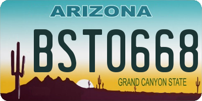 AZ license plate BST0668