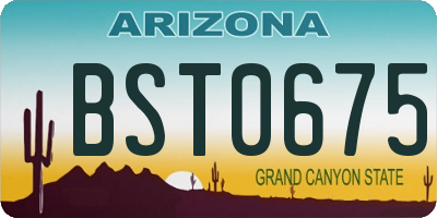 AZ license plate BST0675