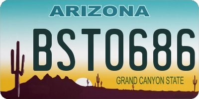 AZ license plate BST0686