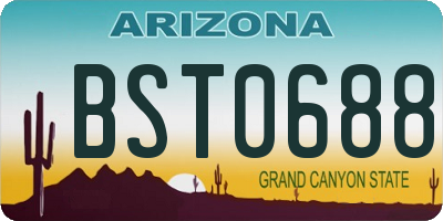 AZ license plate BST0688
