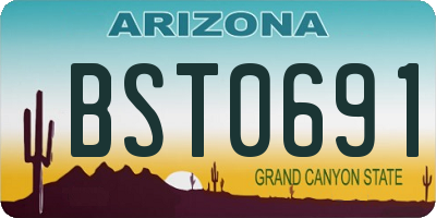 AZ license plate BST0691