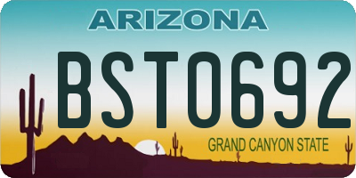AZ license plate BST0692