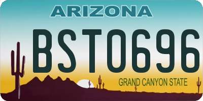 AZ license plate BST0696