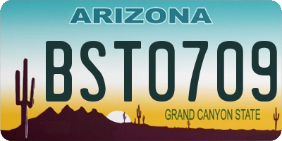 AZ license plate BST0709
