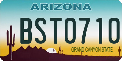 AZ license plate BST0710