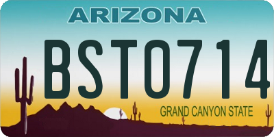 AZ license plate BST0714