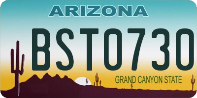AZ license plate BST0730