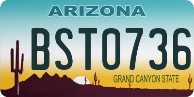 AZ license plate BST0736