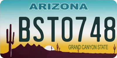 AZ license plate BST0748