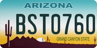 AZ license plate BST0760