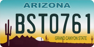 AZ license plate BST0761