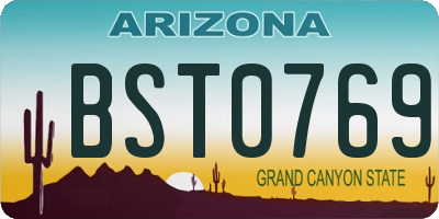 AZ license plate BST0769