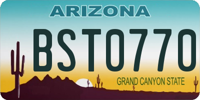 AZ license plate BST0770