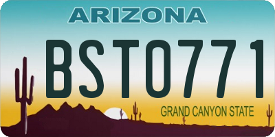 AZ license plate BST0771