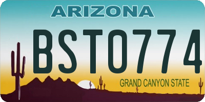 AZ license plate BST0774