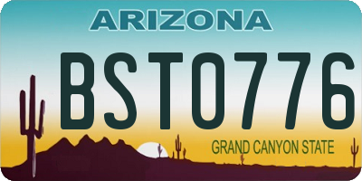AZ license plate BST0776