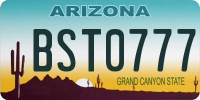 AZ license plate BST0777