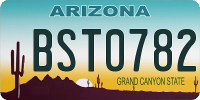 AZ license plate BST0782