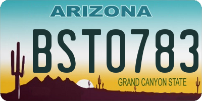 AZ license plate BST0783