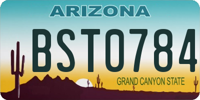 AZ license plate BST0784