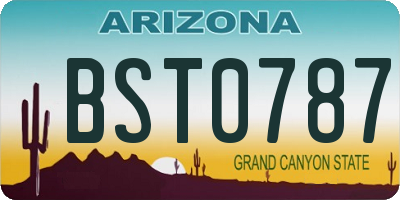 AZ license plate BST0787