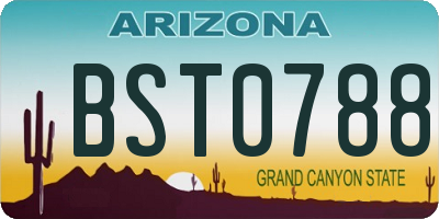 AZ license plate BST0788