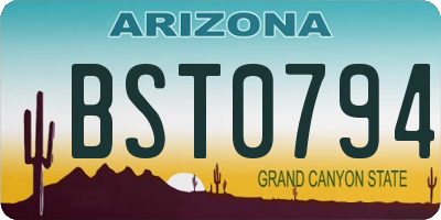 AZ license plate BST0794