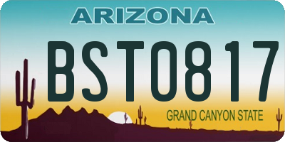 AZ license plate BST0817
