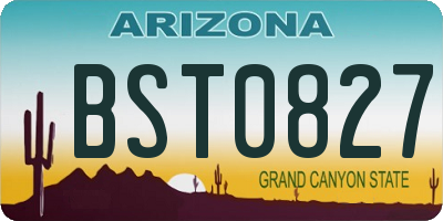 AZ license plate BST0827