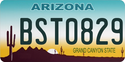 AZ license plate BST0829